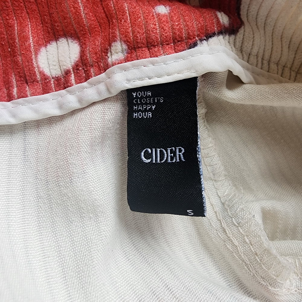 Cider White Mushroom Print Wide-Leg Overalls - Picture 5 of 7